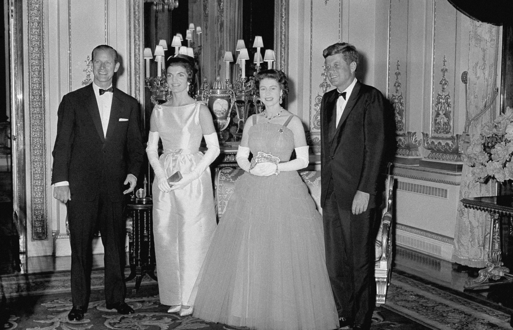 1961: Queen Elizabeth II, Prince Philip, Jacqueline Kennedy, John Kennedy